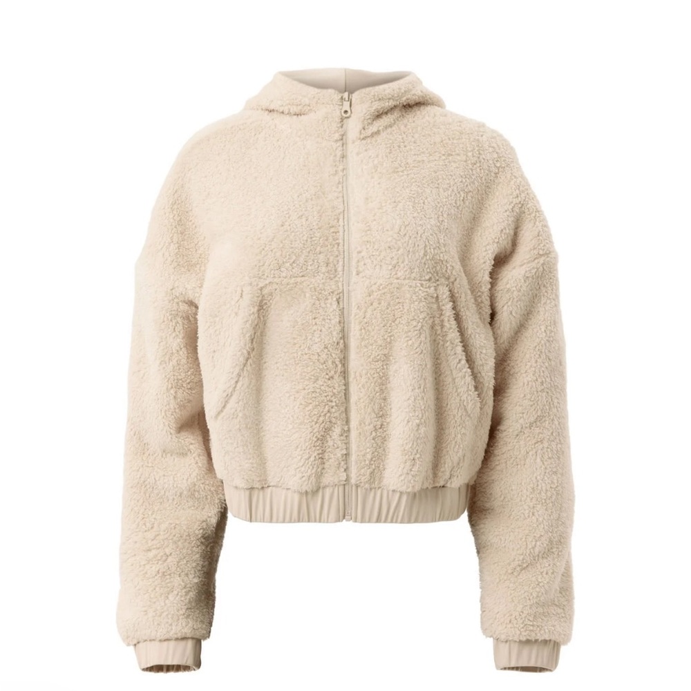 Girlfriend Collective Cream Fleece Bomber S